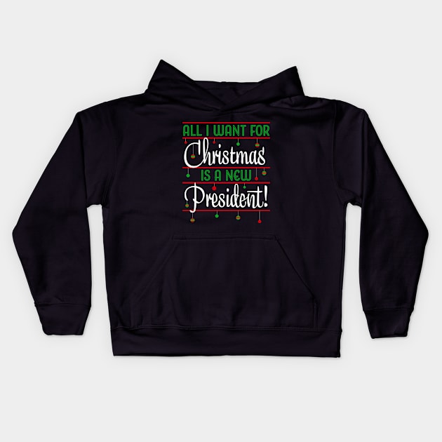 New President For Christmas Kids Hoodie by NeddyBetty